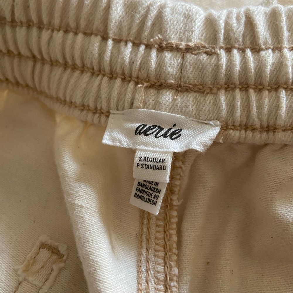 Aerie Cream Low and Slouchy Trouser NWOT - Picture 4 of 6